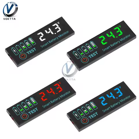3S-14S Battery Level Indicator DC7-55V LED Digital Voltmeter 12V 24V 36V 48V Voltage Battery Chargin