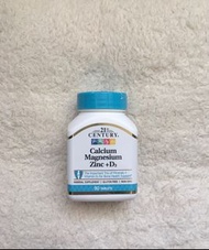 21st Century Calcium Magnesium Zinc + D3 90 tablets Bone Density Muscle Health 鈣鎂鋅+維他命D3 90片 預防骨質疏鬆