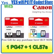 Genuine Canon PG47 pg 47 pg-47 black CL57 cl 57s cl-57s colour ink E400 E410 E460 E480 E470 combo twin pack