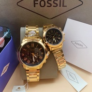 【100% Original】☌Fossil stainless steel waterproof fashion couple  watch for men women accessories go