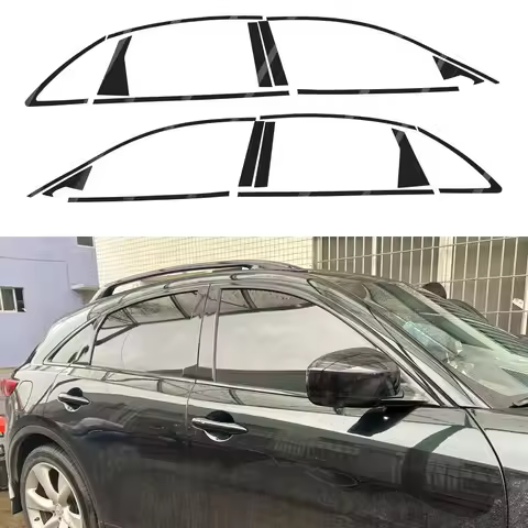 For Infiniti QX70 FX35 FX35 FX50 2009-2016 Exterior Window Trim Film Glossy Black Chrome Delete Deco