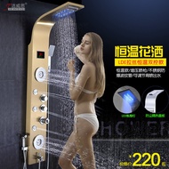 ST-🚤Shower screen304Stainless Steel Shower Head Set Constant Temperature Shower Screen Shower Gold Shower Panel Large No