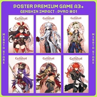 Premium Full HD Poster Game A3+ : Genshin Impact - Pyro [Episode 01] - Amber, Arlecchino, Bennett, C