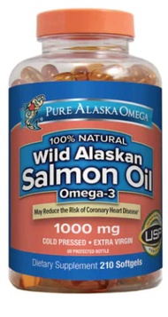 Pure Alaska Omega-3 Wild Alaskan Salmon Oil 1000mg 210 Softgels (Pack of 2) HJO$IER Pure Alaska Omeg