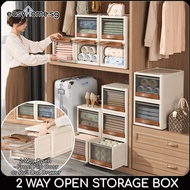 HE073 Storage Box 2 Way Open Stackable Storage Drawer Cabinet Wardrobe Home Organizer Storage Boxes