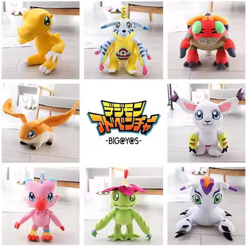 Digimon Plush Toys 30 cm Agumon Gabumon Gomamon Biyomon Palmon Patamon Digital Monster Stuffed Dolls