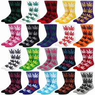 1 pair Woman Fashion Business Weed Hemp Cotton Socks Street Fashion Skateboard Couple Girls Harajuku