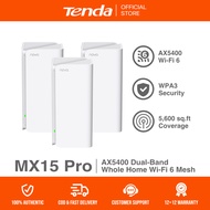 Tenda MX15 Pro AX5400 Dual Band Whole Home Wifi 6 Mesh | WPA3 Security | Wide Coverage | 200 Devices
