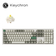 keychron Q6 Max 全尺寸 白色 三模鋁製機械鍵盤(含旋鈕) RGB Mac/Win 熱插拔 香蕉軸 注音版本