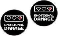 2 EMOTIONAL DAMAGE English Pins, Emotional Damage Degree Brooch, Focus on Emotional Damage Metal All