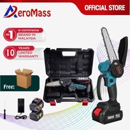 AEROMASS 🔥SHOCKING🔥388VF Cordless Chainsaw 6 Inch Chainsaw Gergaji Kayu Ekectruc Pruning Saw Gergaji Pokok Chainsaw