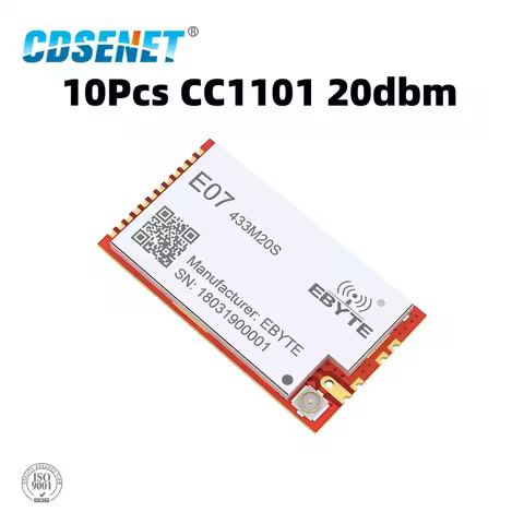 10P CC1101 433MHz 100mW Module 20dBm CDSENET E07-433M20S Long Distance SMD PA Transceiver RF IPEX Tr