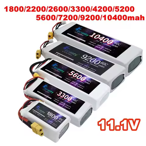 3S Lipo Battery 11.1V 1800mah 2200mah 2600mah 3000mah 4200mah 6000mah 9200mah 10400mah For RC Drone 