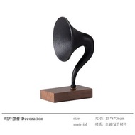 輕奢音樂主題仿真立式黑膠復古唱片機留聲機售樓處書房擺件