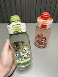 Cialis Large Capacity Water Cup Children's Cartoon Double Drinking Cup Tritan Plastic Straw Cup Male