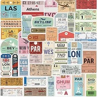 Travel Stickers Airline Ticket Sticker for Luggage Laptop, Vintage Boarding Pass Sticker 40PCS Kechu