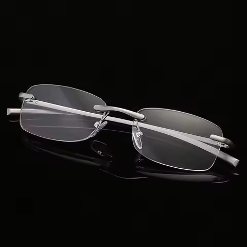 Anti-Blue Glasses Rimless Design Rimless Glasses Men's Glasses Alloy Frame For Reading & Computer Wo