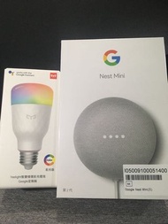 Google nest mini 2 + google yeelight 智慧情境彩光燈泡