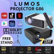 The projector 10 Years Warranty  6000 lumens G86 Projector FULL HD 1080P Android Mini Projector WIFI LCD Led A80 Protabl