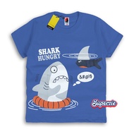 Superzie Animal T-shirt for boys aged 4-12 years Shark character Shark Motif SHARK HUNGRY DENIM