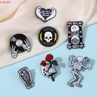 VALEX Halloween Lapel Pins, Vintage Punk Skull Brooch, Fashion Spooky Slap-up Alloy Cartoon Metal Br