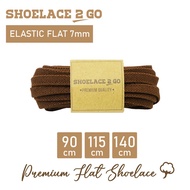 SHOELACE 2 GO ELASTIC RUBBER FLAT SHOELACES - FLAT SHOELACE ELASTIC 7MM - EF7 - C1 - BROWN - 90CM 11