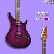 【現貨秒發】J&D粉色電吉他JDguitars電吉它DX-100烤楓木雙搖前衛搖滾專業檢定考試