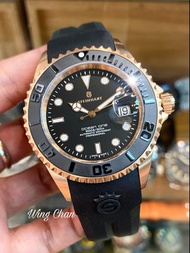 德國品牌 STEINHART Ocean One pink gold 103-0893 玫瑰金膠帶手錶 42mm