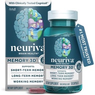 NEURIVA Memory 3D Brain Supplements for Memory and Focus, Vitamin B12 & B6, Folic Acid, 50 Count Cap