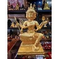 这尊 9寸脚（9 Inch Base）四面神供奉型金身 法相极其庄严，通体金光璀璨，细节雕刻栩栩如生。四面神（大梵天王）以慈、悲、喜、舍四面护佑众生，是祈求事业、感情、财富与健康的全能守护神。  ​【