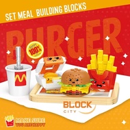 [ ready ] block city- 4 in 1 fastfood nano block seri fast food happy