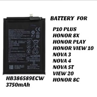 For HUAWEI P10 PLUS / Nova 4 / Nova 5T Honor 8X HB386589ECW 3750MAH Ori BATTERY CELL