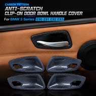 Door Bowl Handle Cover For BMW 3 E90 E91 E92 E93 E94 Carbon Pattern Interior Trim