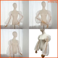 WIT Bridal Sheer Bishop Sleeve for Bride False Sleeve Tulle Sleeve Decorative Cover
