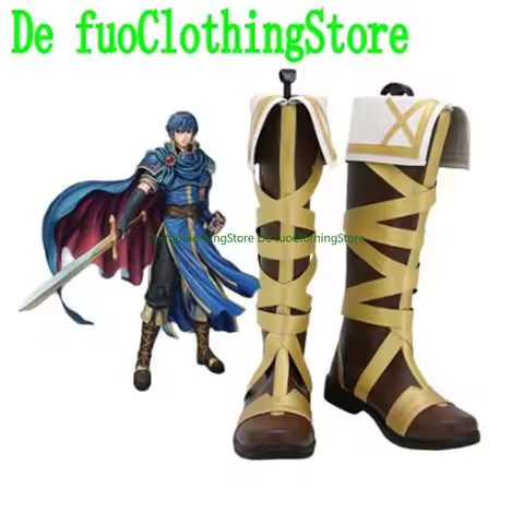 Fire Emblem Marth Cosplay Shoes Boots Game Anime Halloween DefuoClothing Shoes Store