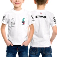 Kids F1 PETRONAS AMG Mercedes Benz Team Crew Kids Baby Clothing Boys T-shirts Cotton Casual Gentleme
