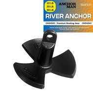 Anchor-Man River Anchor, Black Vinyl Coated Mushroom Anchor for Boats - Marine Grade Boat Anchor wit