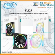 Deepcool FL12R 120mm Addressable RGB Fluid Dynamic Bearing REVERSE PC Fan - (Black / White)