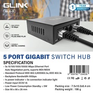GLINK GLH-01/GLH-02 Gigabit Switch Hub 5Port/8Port 10/100/1000Mbps (LAN LAN Switch)