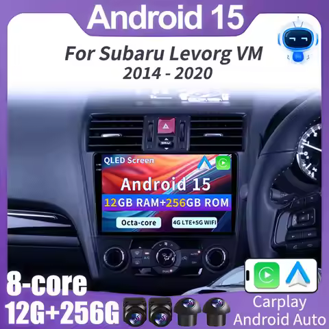 Android 15 For Subaru Levorg VM 2014 - 2020 Car Radio Multimedia Video Player Navigation GPS 2K QLED