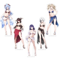 Standee Genshin Impact Bikini 15cm Acrylic Mica Model Ganyu Raiden Shogun Barbara Arcchino Beidou St