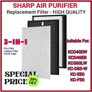 (15% OFF) Compatible Fit Sharp Air Purifier FZD40HFE FZD40DFE FZ-G40DFE KCD40EW KCD40EB HEPA Filter 