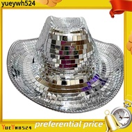 yueywhSparkly Glitter Space Cowgirl Hat Mirror Ball Hat for Women Men for Party Accessories