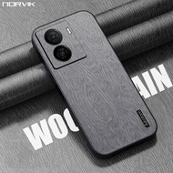 [NORVIK] Hard Cover for VIVO iQOO Z7 5G Nature Wood Grain Leather Phone Case Shockproof Camera Prote