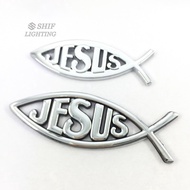 1 X Metal Jesus Fish Logo Car Auto Truck Auto Fendar Emblem Badge Sticker Decal Xmas Christmas Gift