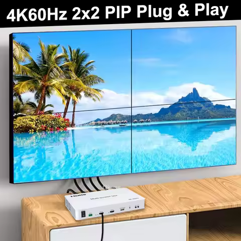 4K 60Hz Multi Screen Box 2x2 1x2 1x3 1x4 TV Splicer Video Wall Controller TV Splicing Processor Imag