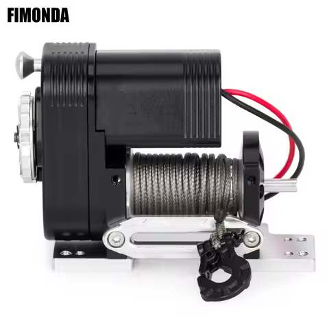 1/10 Simulation 8274 Winch, Aluminum Vertical Electric Winch 6-12.4V 50LBS for RC Crawler AXIAL SCX1