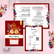 [100 PCS] Undangan Nikah / Khitan Motif Wayang Maroon