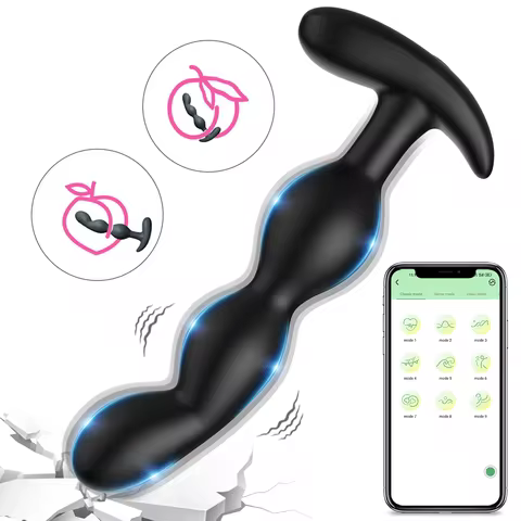 APP Control Anal Plug Vibrator Gay Anal Bead Butt Plug Stimulator Masturbation Penetration Butt Vibr