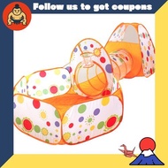 Kids' 3-in-1 Tent: Includes Tunnel, Ball Pit with Basketball Net, Foldable, Easy Assembly, Secret B